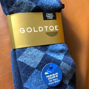 Gold Toe Men’s Navy Crew Socks 3- pair